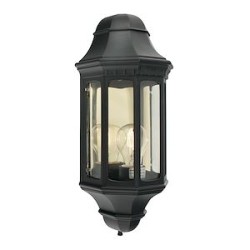 GENOVA noir 46W halogène max./E27 IP54 cl II ver. claire polyc. H410mm