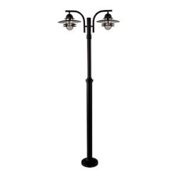 OSLO MAT noir 2x57W halogène max./E27 IP55 classe II verrerie claire polyc.