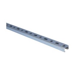 Rail en C type E0L, perforé, 27 mm x 18 mm x 1,25 mm