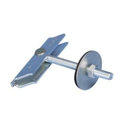 Cheville à bascule avec rondelle en caoutchouc, tige M8, 100 mm
