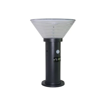 Borne solaire - B021 - Noire 38cm 500lm 3,5W 3000K - Lithium 4,5Ah/6,4V