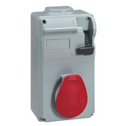 Coffret P17 IP44 avec interrupteur et 1 prise 16A 3P+N+T - 380-415V~ - 50-60Hz