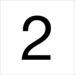 Chiffres en film plastique H 120 mm, Chiffre 2