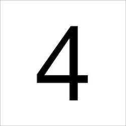 Chiffres en film plastique H 40 mm, Chiffre 4