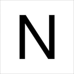 Chiffres en film plastique H 120 mm, Lettre majuscule N