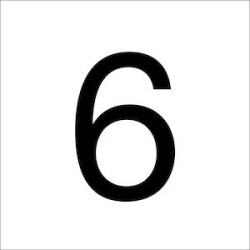 Chiffres en film plastique H 120 mm, Chiffre 6