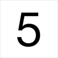 Chiffres en film plastique H 100 mm, Chiffre 5