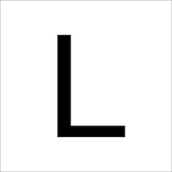 Chiffres en film plastique H 200 mm, Lettre majuscule L