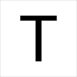 Chiffres en film plastique H 200 mm, Lettre majuscule T