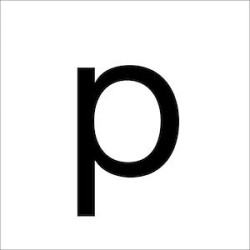 Chiffres en film plastique H 100 mm, Lettre minuscule p