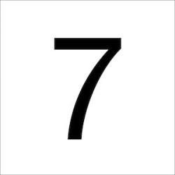 Chiffres en film plastique H 200 mm, Chiffre 7