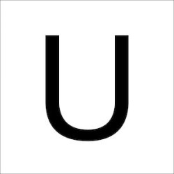 Chiffres en film plastique H 100 mm, Lettre majuscule U