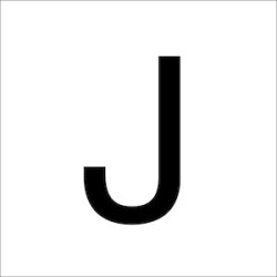 Chiffres en film plastique H 40 mm, Lettre majuscule J