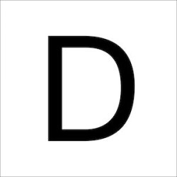 Chiffres en film plastique H 120 mm, Lettre majuscule D