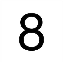Chiffres en film plastique H 60 mm, Chiffre 8