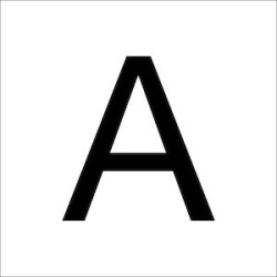 Chiffres en film plastique H 60 mm, Lettre majuscule A