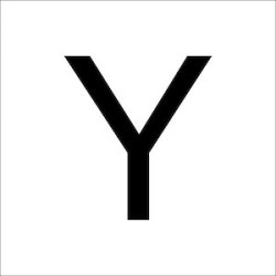 Chiffres en film plastique H 120 mm, Lettre majuscule Y