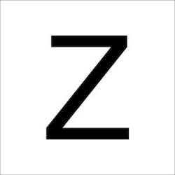 Chiffres en film plastique H 120 mm, Lettre majuscule Z