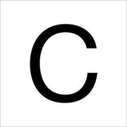 Chiffres en film plastique H 40 mm, Lettre majuscule C