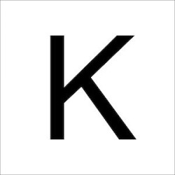 Chiffres en film plastique H 200 mm, Lettre majuscule K