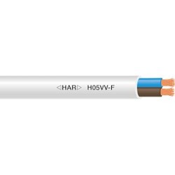 Câble souple H05VV-F cuivre 2X1,5 mm² Blanc - à la coupe
