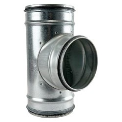 Té équerre à 90° en acier galvanisé, à joints, D 355/125 mm