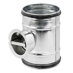 Registre manuel en acier galva, volet en tôle pleine, à joints, raccord D 450 mm