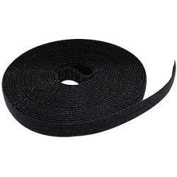 Rouleau de fixation auto-agrippant 5 m x 13 mm noir