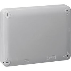 Boîte de dérivation rectangle pour presse-étoupe Plexo gris/rouge -155x110x74mm