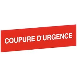 Etiquette autocollante 'coupure d'urgence' - pour coffret 'bris de glace'
