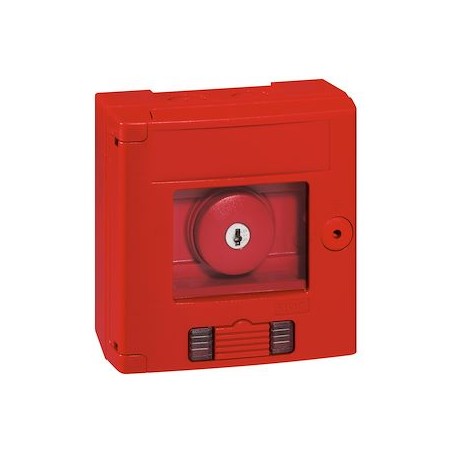 Coffret bris de glace coup de poing IP44 rouge avec 2 voyants - saillie