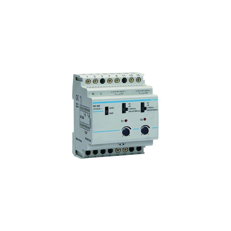 Interrupteur crépusculaire, 2 voies, 20kLux