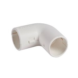 Coude équerre 90DEG IP40 D25mm - blanc RAL9010 antimicrobien