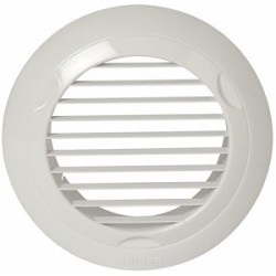 Grille plastique fixe BIP 110 m³/h D 125 mm - blanc