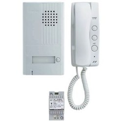 Portier audio 2 fils intégral, saillie Façade alu. avec 2ème bouton de commande