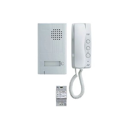 Portier audio 2 fils intégral, saillie Façade alu. avec 2ème bouton de commande