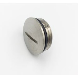 Bouchon rond à fente + joint - Pg 29 - laiton nickelé