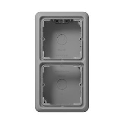 Boîtier saillie avec cadre 2 postes / CD 500 Gris