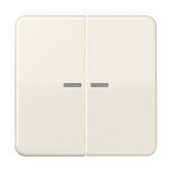 Enjoliveur double touche à voyant / CD 500 IP44 Ivoire