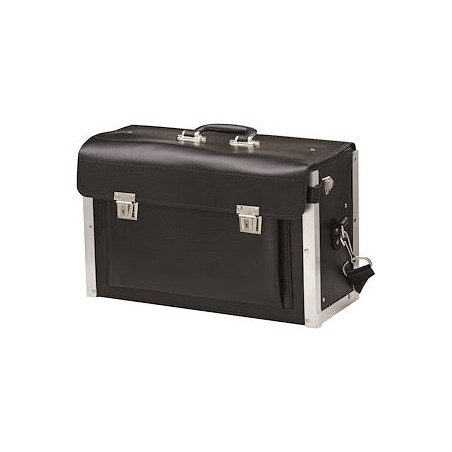 Valise à outils cuir noir