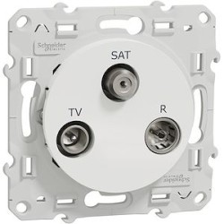 Odace - prise TV/FM/SAT - blanc - 1 entrée