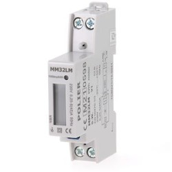 Compteur électrique modulaire - Monophasé 45 A - LCD - MID - Sortie d'impulsion