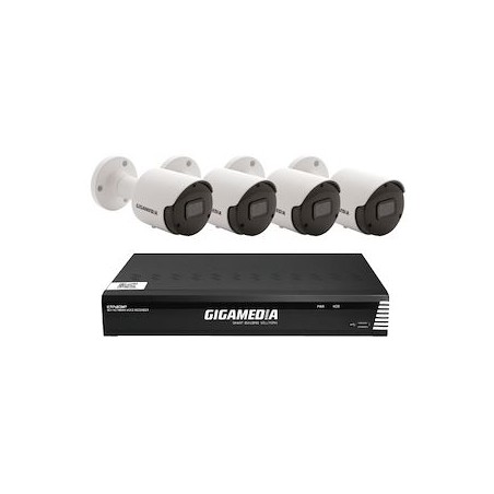 Kit vidéo surveillance 5MP 4 caméras tubes + 1 NVR PoE 8 canaux + 2 To HDD