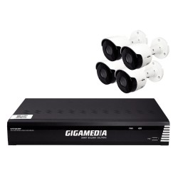Kit vidéo surveillance 5MP 4 caméras tubes + 1 NVR PoE 8 canaux + 2 To HDD