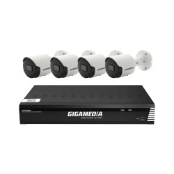 Kit vidéo surveillance 5MP 4 caméras tubes + 1 NVR PoE 8 canaux + 2 To HDD