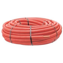 Tube PER-A - Pré-gainé D20/25 mm - Couronne 50m - Rouge - NF