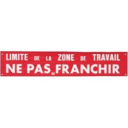 banderole 'limite zone de travail'