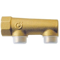 Collecteur simple borgne 1' 2 sorties Entraxe 50mm Code usine : 598621