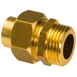 RU portée plate M3/8 - CU D12 Raccord LAITON Fer Cuivre