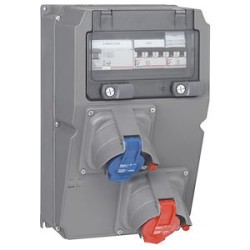 Coffret multiprise Hypra IP44 - prise 2P+T + prise 3P+T + disj. + inter diff